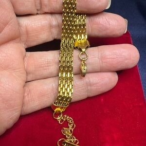 Bracelet Stainless Steel Panthera Link Lobster Clasp Gold Tone